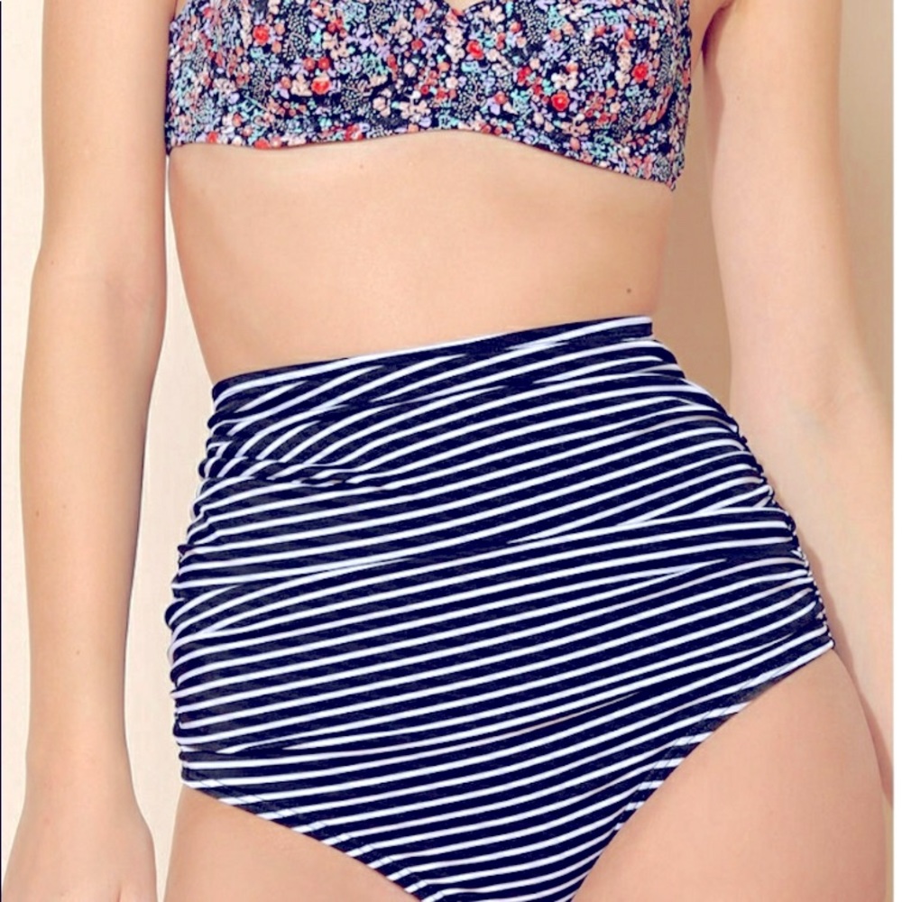 Sold! UO high waisted striped swim bottoms